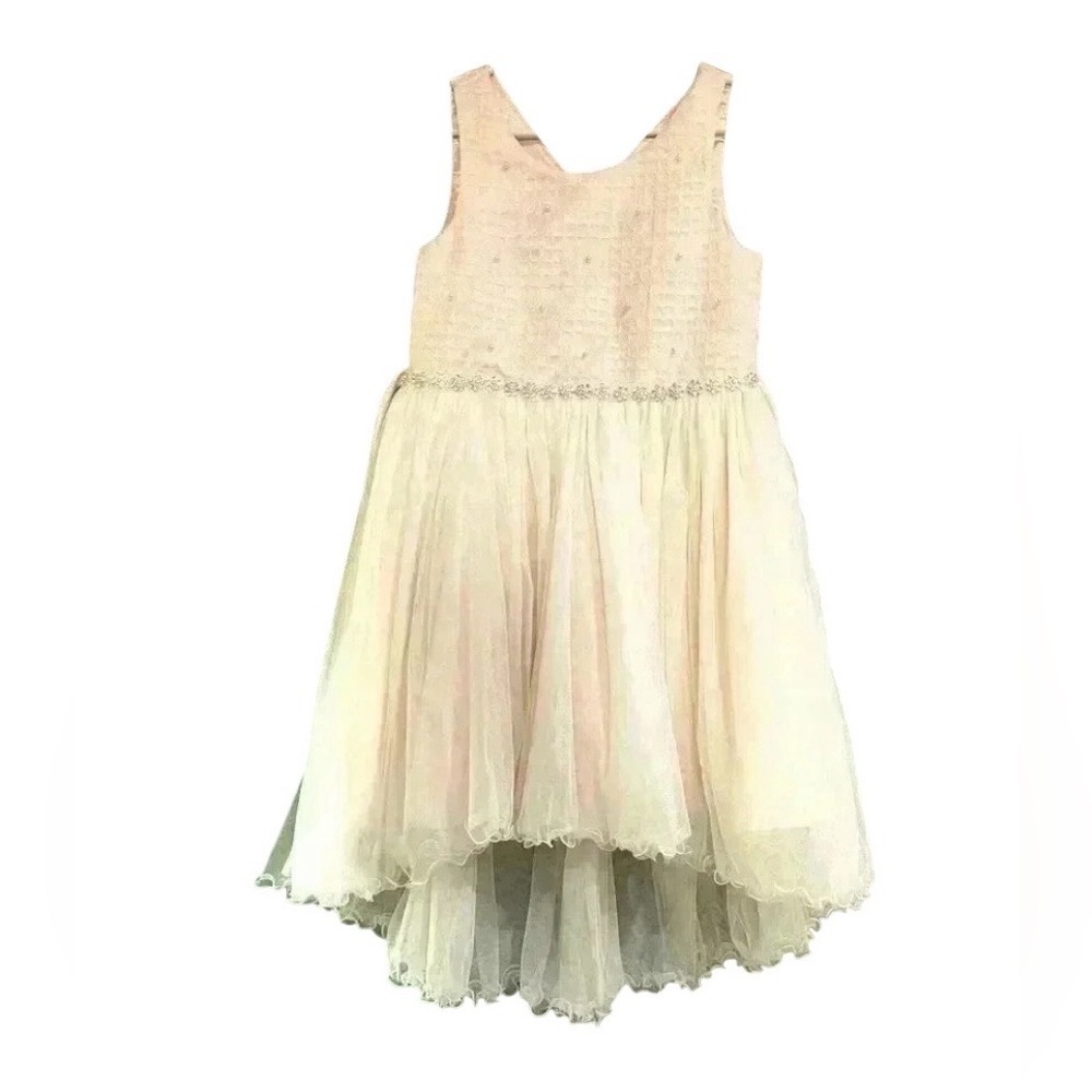 GIRLS PINK LACE DRESS PRINCESS DRESS SIZE 10 like new